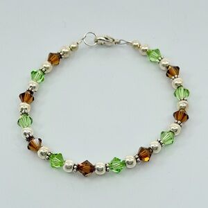 Hand Made sterling silver crystal bead bracelet - GM750